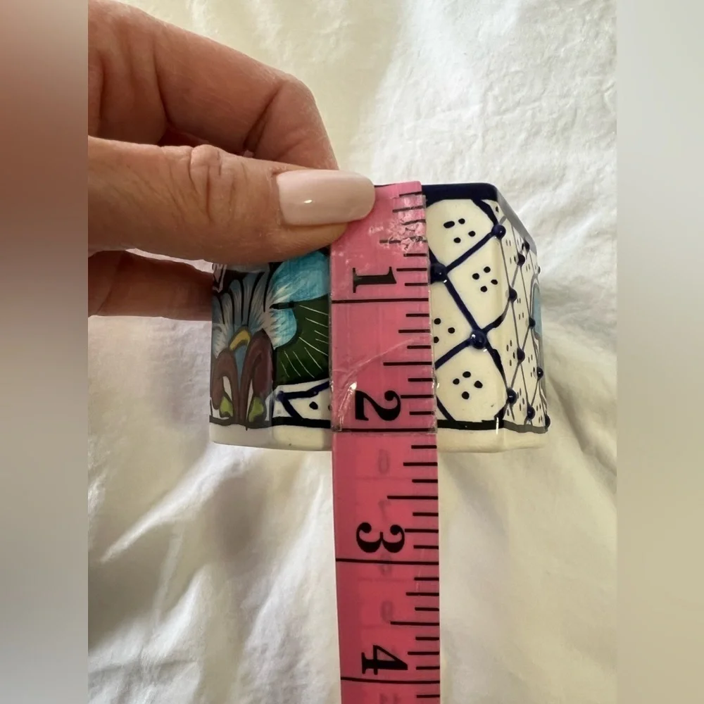 Talavera Mexican Art Pottery Lidded Ceramic Jewelry Trinket Box Alba Mexico - Picture 11 of 11